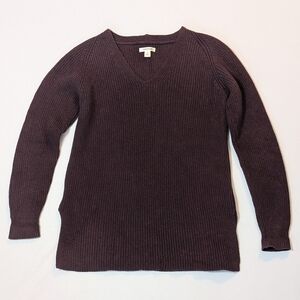 Burgundy side slit sweater NWOT